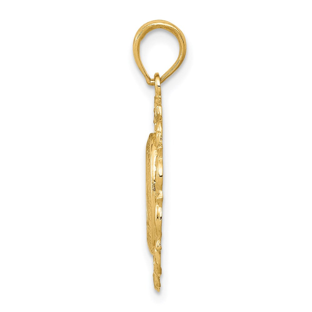 Million Charms 14K Yellow Gold Themed Oval Religious Miraculous Medal Pendant
