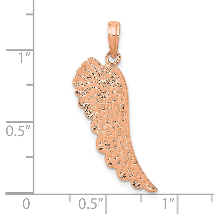 Million Charms 14K Rose Gold Themed Angel Wing Pendant