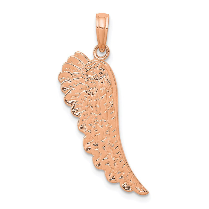 Million Charms 14K Rose Gold Themed Angel Wing Pendant