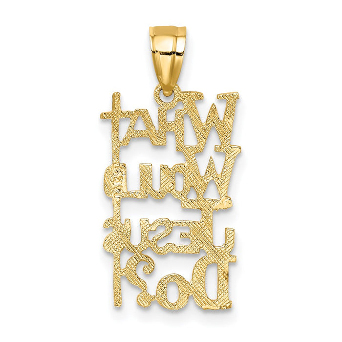 Million Charms 14K Yellow Gold Themed What Would Jesus Do? Relgious Cross Pendant