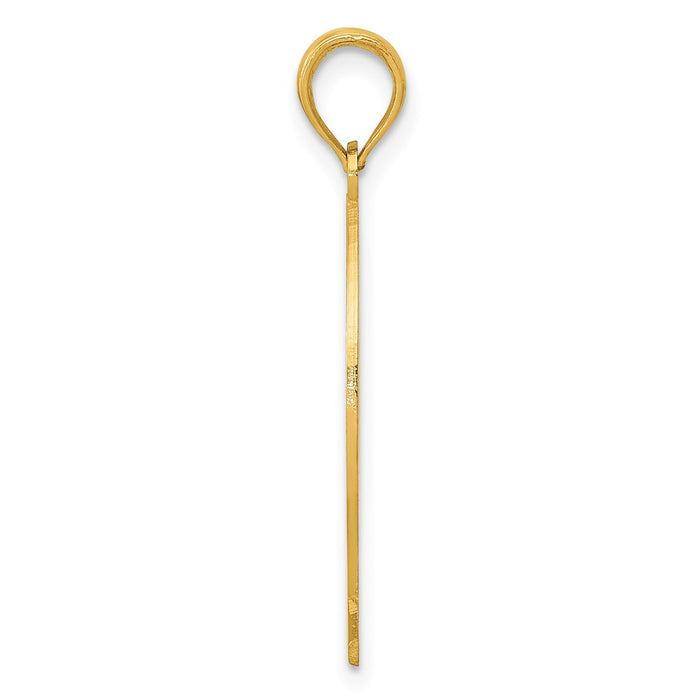 Million Charms 14K Yellow Gold Themed Ichthus Fish Pendant