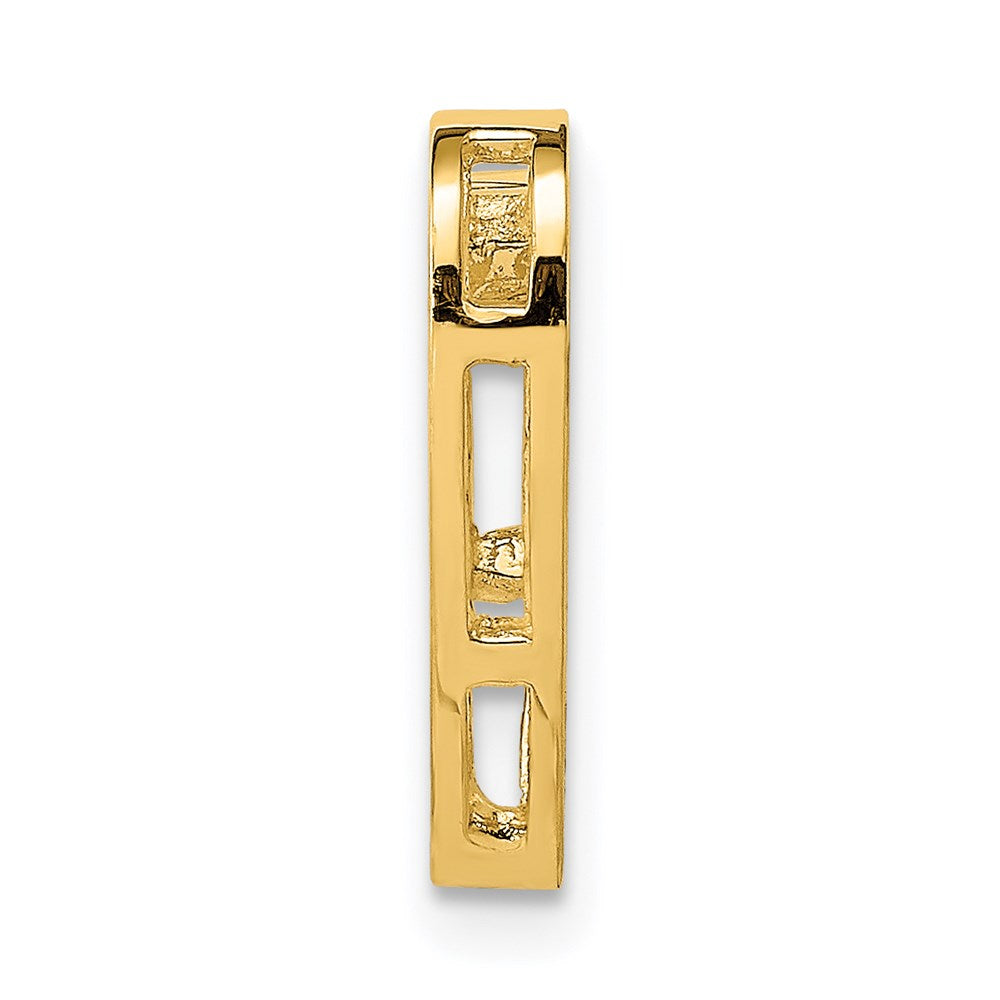 Million Charms 14K Yellow Gold Themed Polished Heart Chain Slide