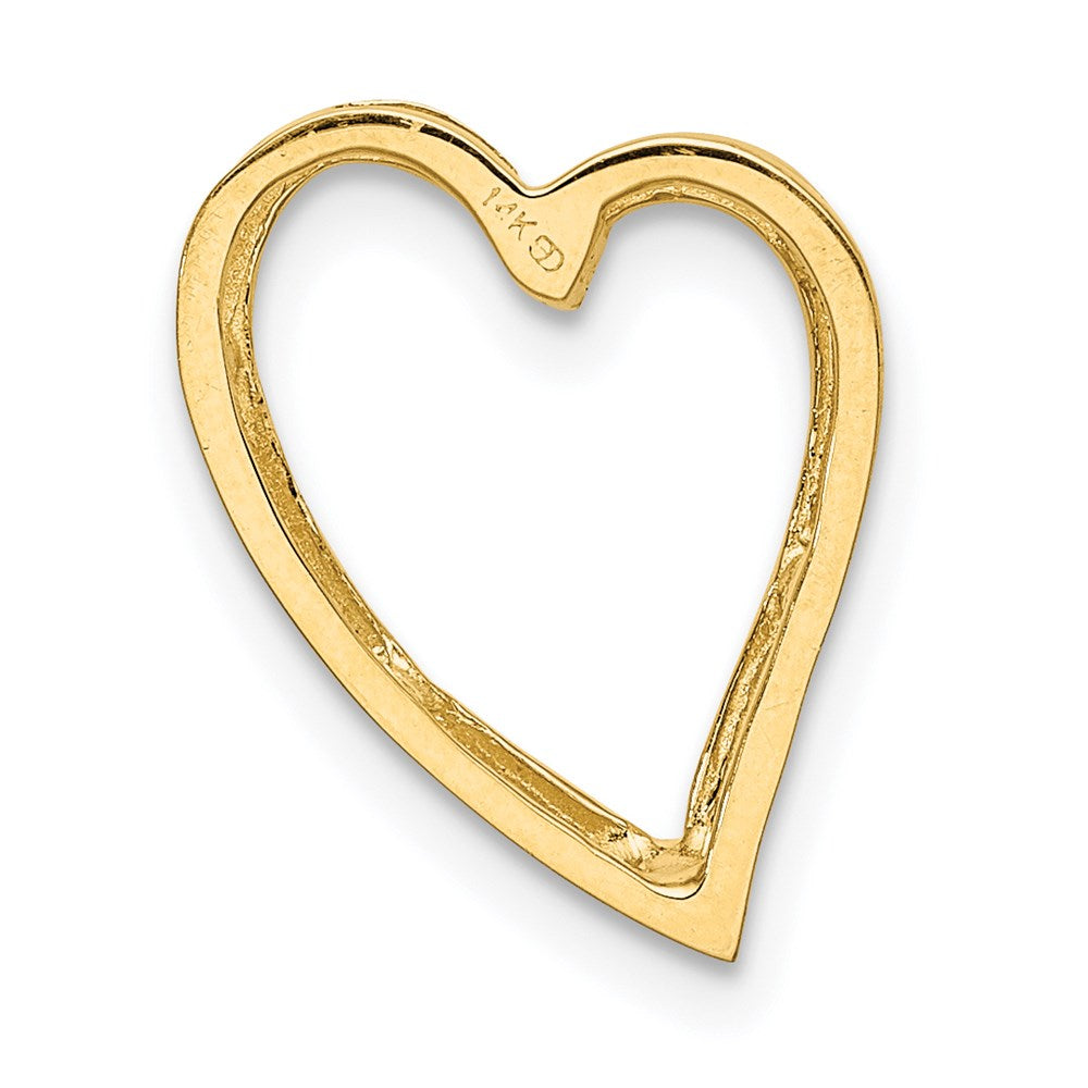 Million Charms 14K Yellow Gold Themed Polished Heart Chain Slide