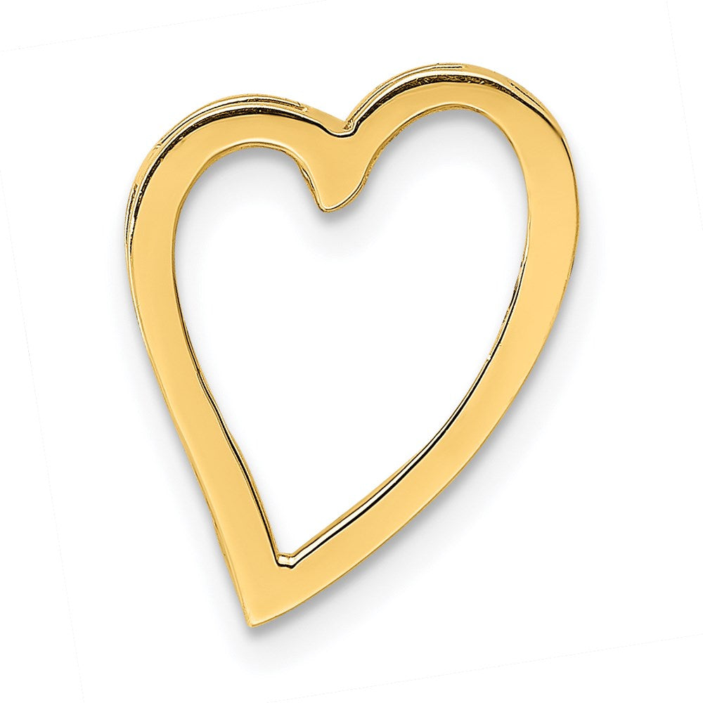 Million Charms 14K Yellow Gold Themed Polished Heart Chain Slide