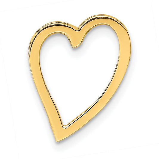Million Charms 14K Yellow Gold Themed Polished Heart Chain Slide