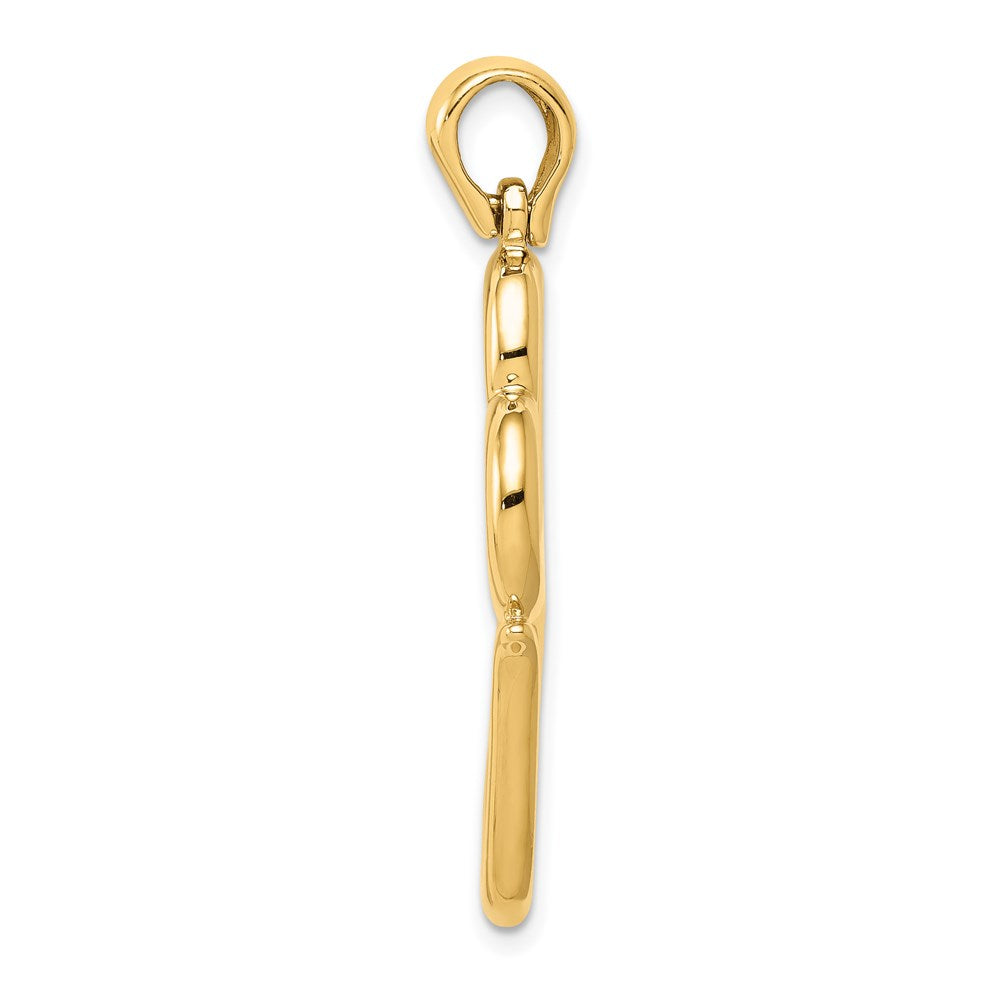 Million Charms 14K Yellow Gold Themed Polished Connected Double Hearts Pendant