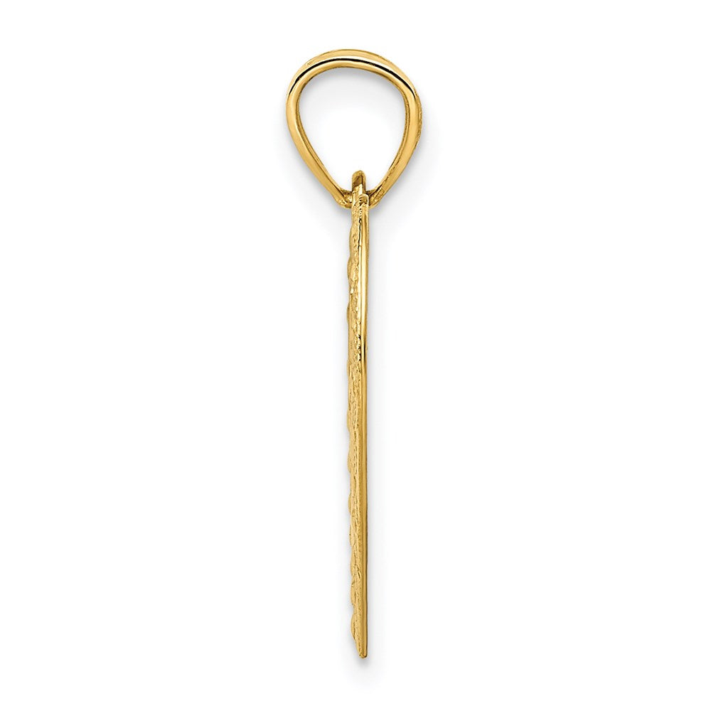 Million Charms 14K Yellow Gold Themed Polished Doves In Heart Pendant