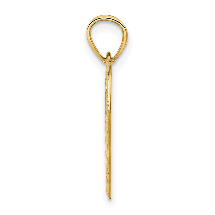 Million Charms 14K Yellow Gold Themed Polished Doves In Heart Pendant