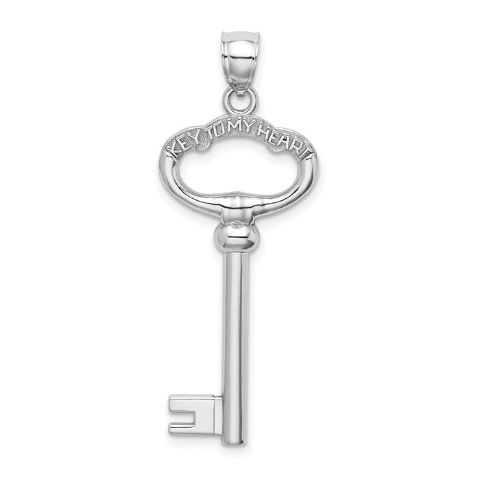 Million Charms 14K White Gold Themed Key To My Heart Key Charm