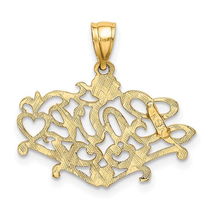 Million Charms 14K Yellow Gold Themed Love With Heart Charm