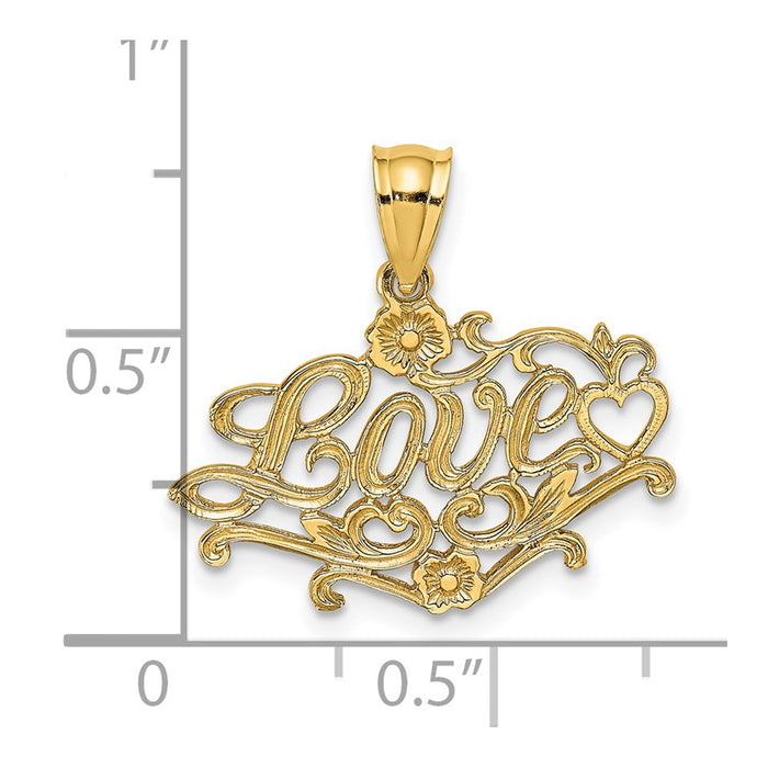 Million Charms 14K Yellow Gold Themed Love With Heart Charm