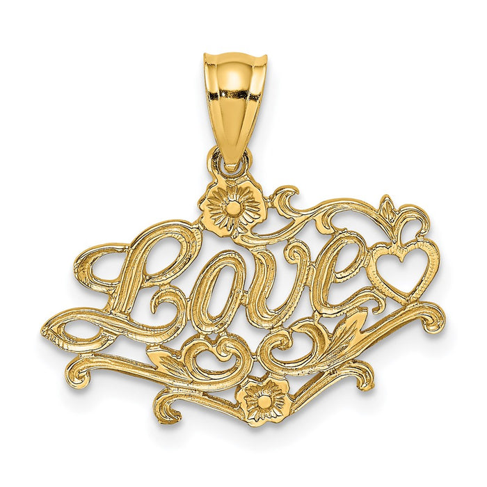 Million Charms 14K Yellow Gold Themed Love With Heart Charm
