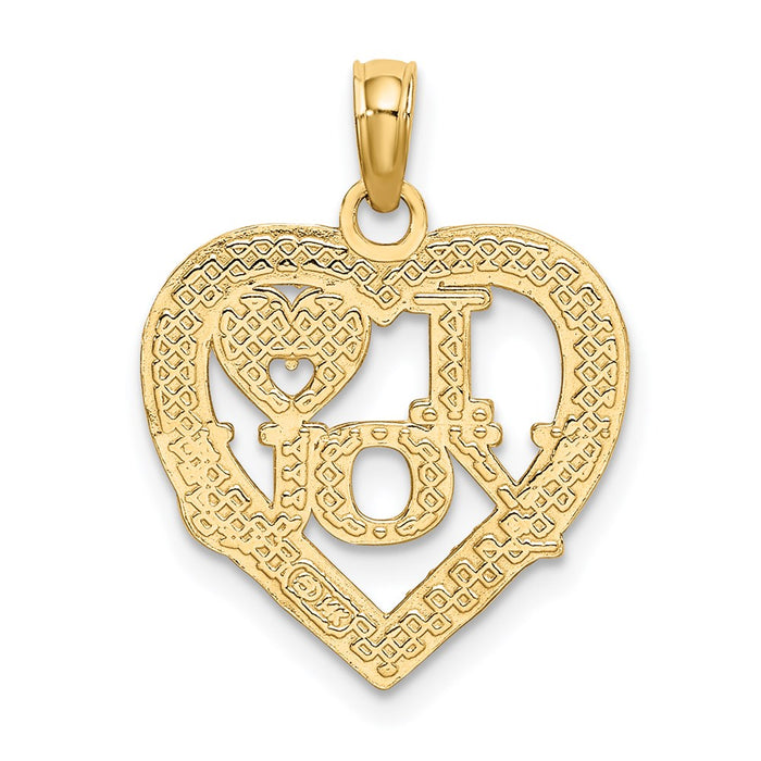 Million Charms 14K Yellow Gold Themed I Heart You Charm