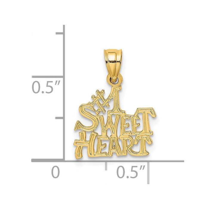 Million Charms 14K Yellow Gold Themed #1 Sweet Heart Charm