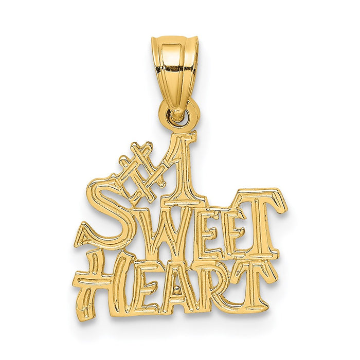 Million Charms 14K Yellow Gold Themed #1 Sweet Heart Charm