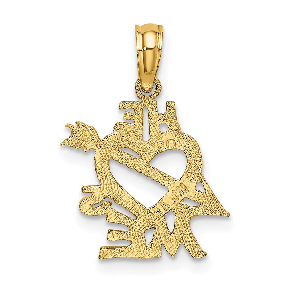 Million Charms 14K Yellow Gold Themed He Loves Me Heart Charm