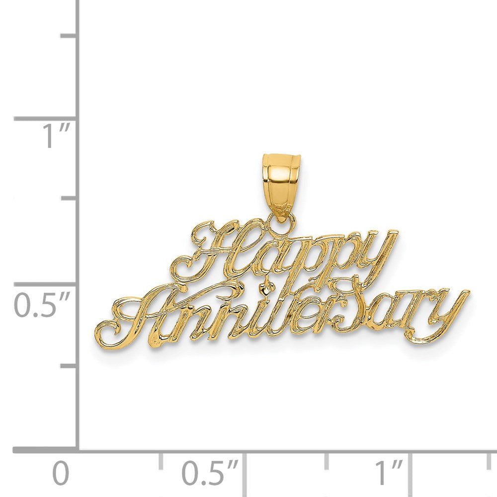 Million Charms 14K Yellow Gold Themed Polished Happy Anniversary Milestone Charm