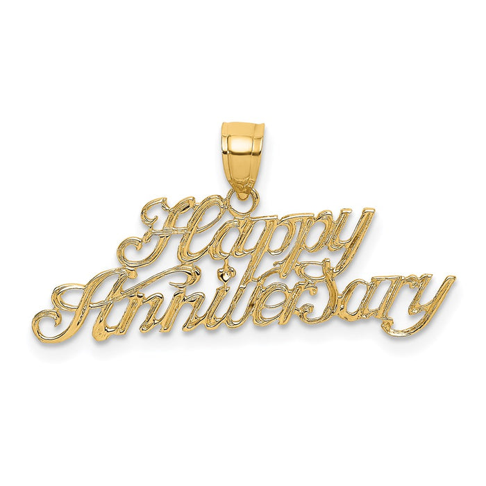 Million Charms 14K Yellow Gold Themed Polished Happy Anniversary Milestone Charm