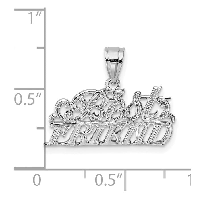 Million Charms 14K White Gold Themed Best Friend Pendant