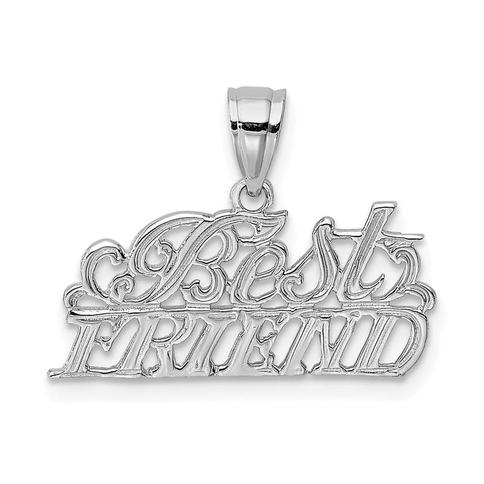 Million Charms 14K White Gold Themed Best Friend Pendant