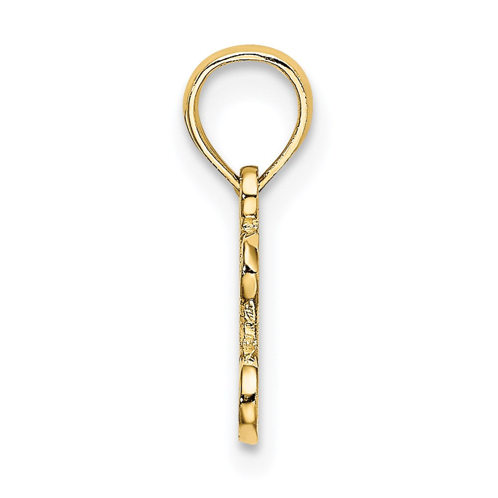 Million Charms 14K Yellow Gold Themed Polished & Textured I Love Gold Themed Charm