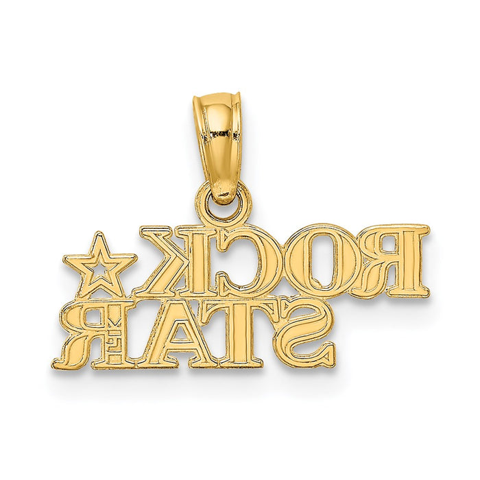 Million Charms 14K Yellow Gold Themed Polished Rock Star Charm
