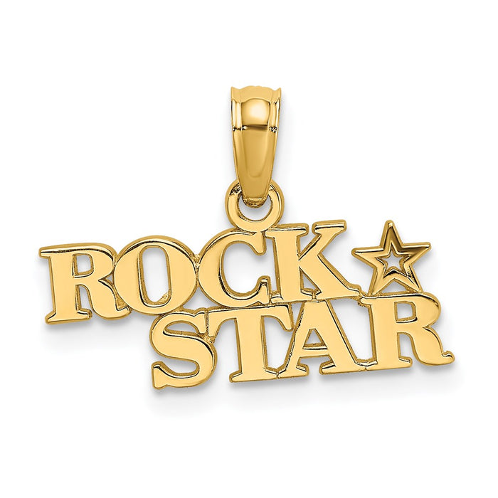 Million Charms 14K Yellow Gold Themed Polished Rock Star Charm