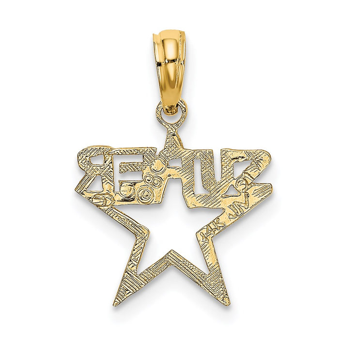 Million Charms 14K Yellow Gold Themed Super Star Charm