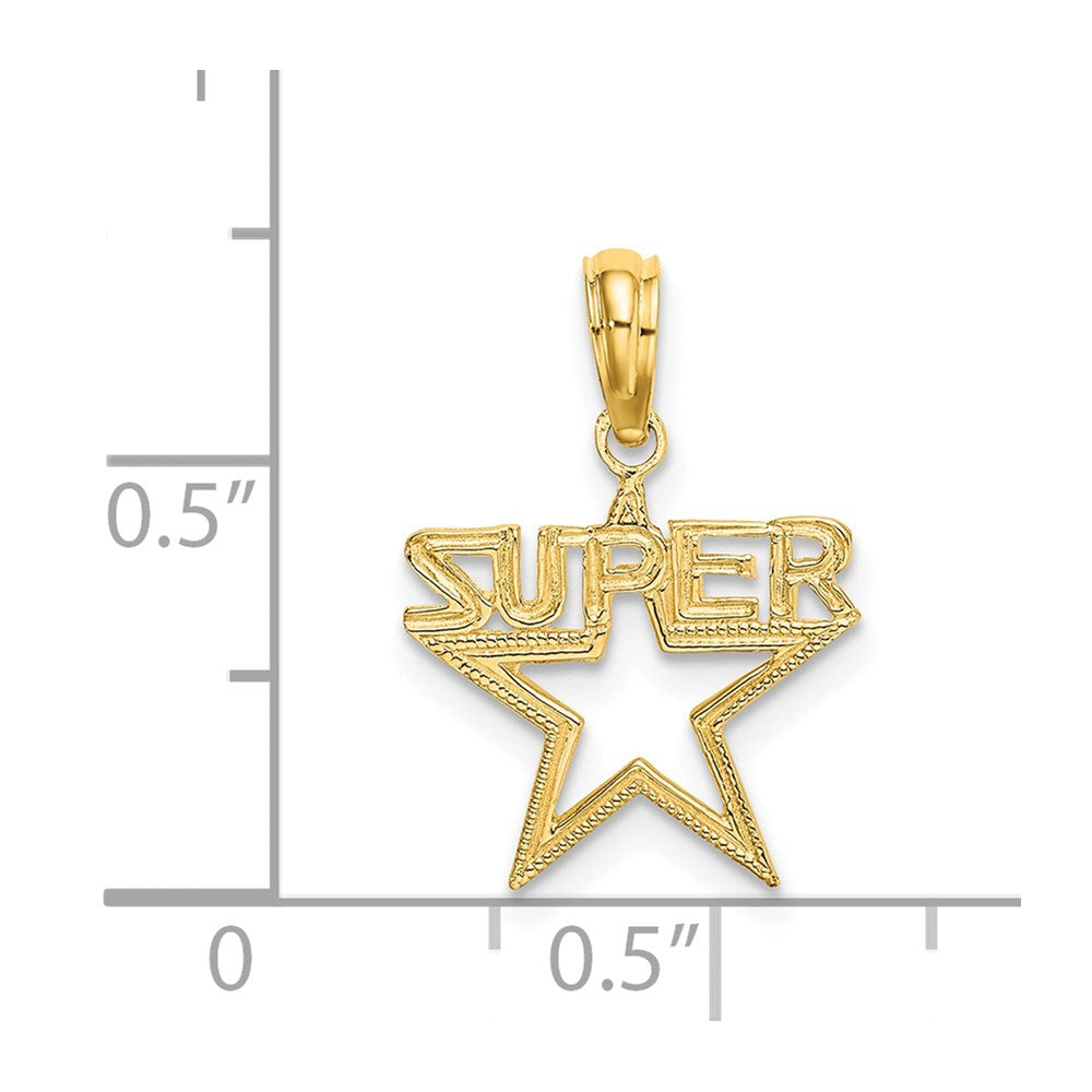 Million Charms 14K Yellow Gold Themed Super Star Charm