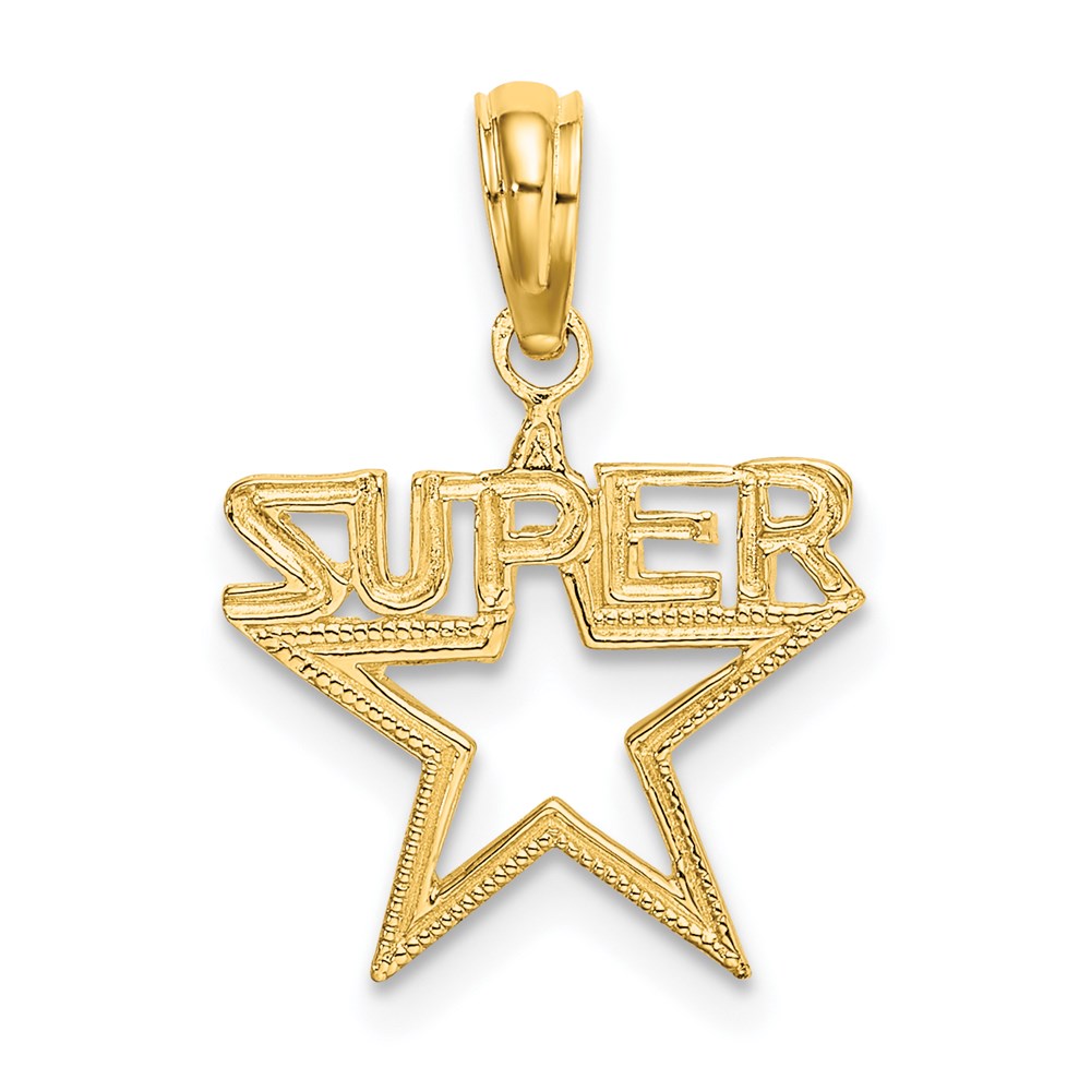Million Charms 14K Yellow Gold Themed Super Star Charm