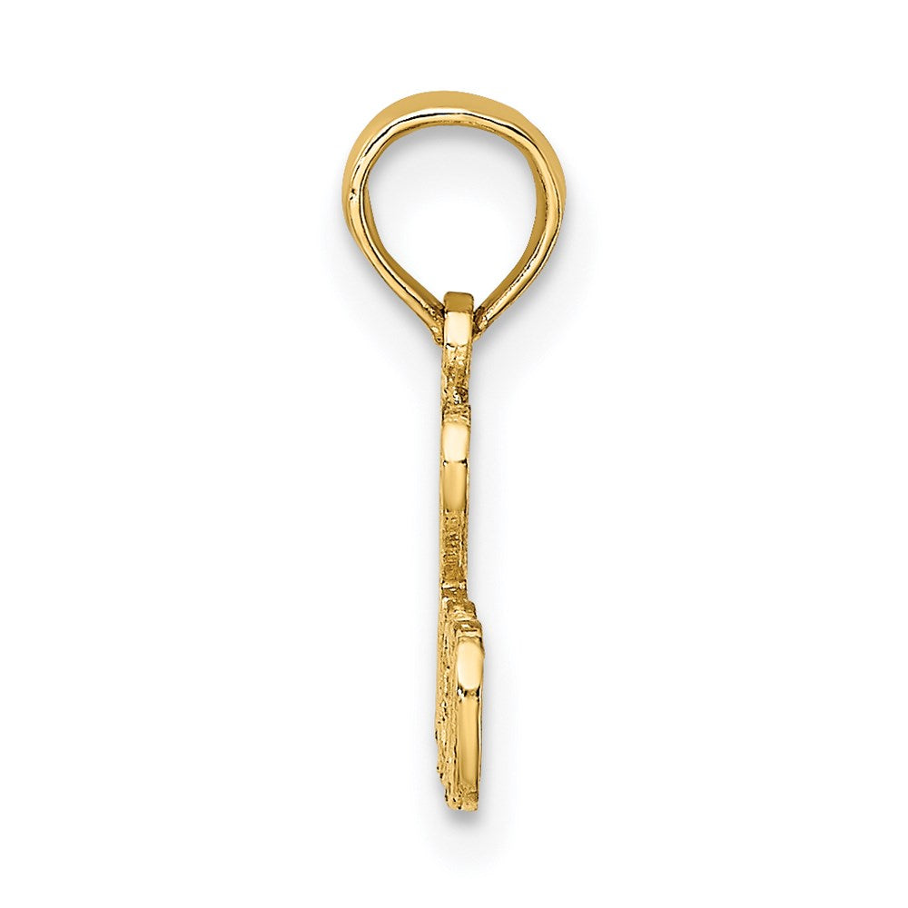Million Charms 14K Yellow Gold Themed Polished & Textured I Love Bingo Charm