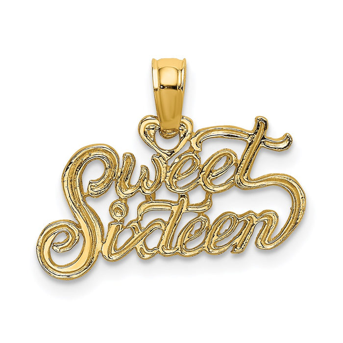 Million Charms 14K Yellow Gold Themed Sweet Sixteen Charm