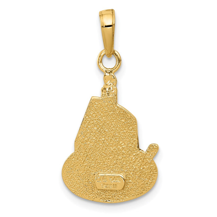 Million Charms 14K Yellow Gold Themed Slice Of Cake With Candle Happy Birthday Pendant