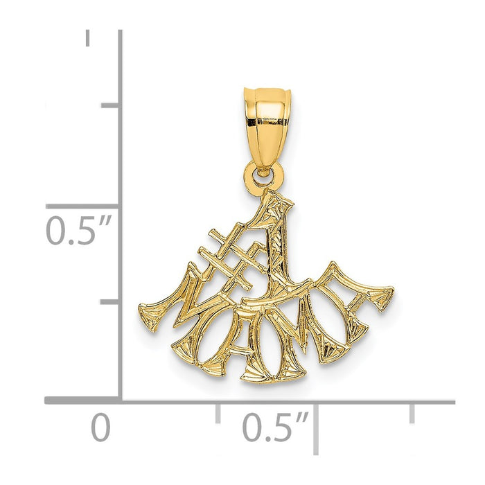 Million Charms 14K Yellow Gold Themed #1 Mama Charm