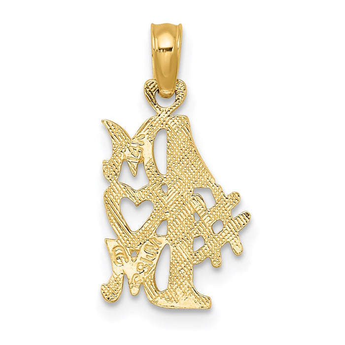 Million Charms 14K Yellow Gold Themed #1 Mom Charm