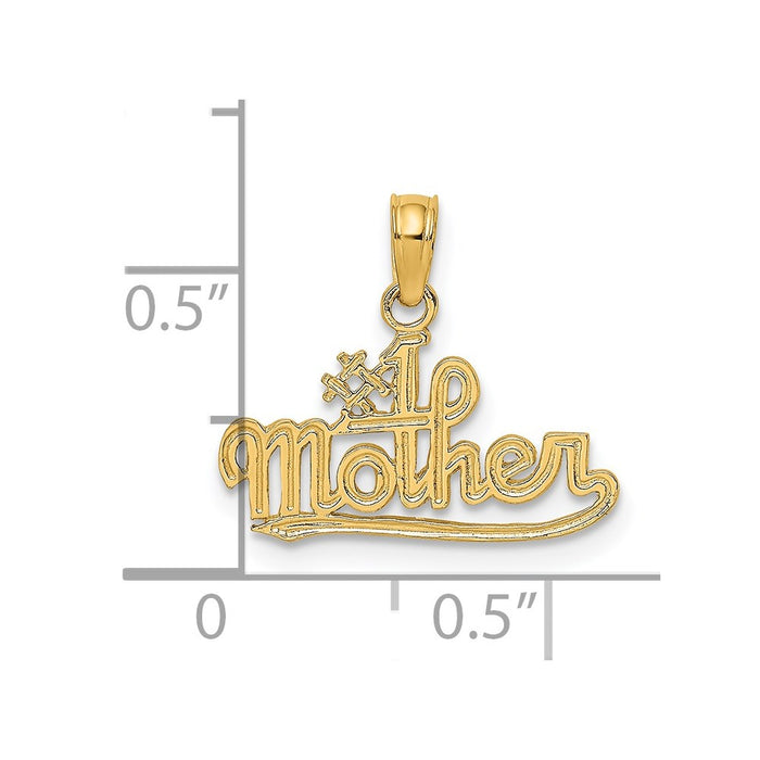Million Charms 14K Yellow Gold Themed #1 Mother Charm