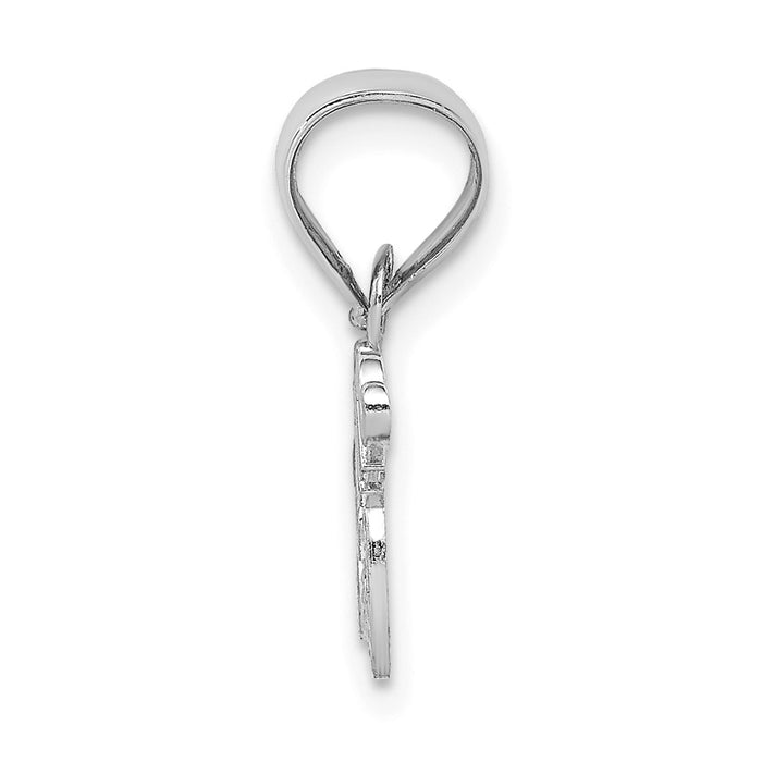 Million Charms 14K White Gold Themed Mom With Heart Pendant