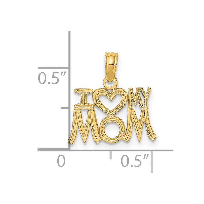 Million Charms 14K Yellow Gold Themed I Heart My Mom Charm