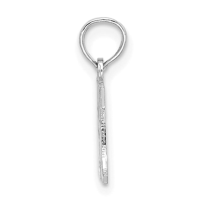 Million Charms 14K White Gold Themed I Heart My Mom Pendant