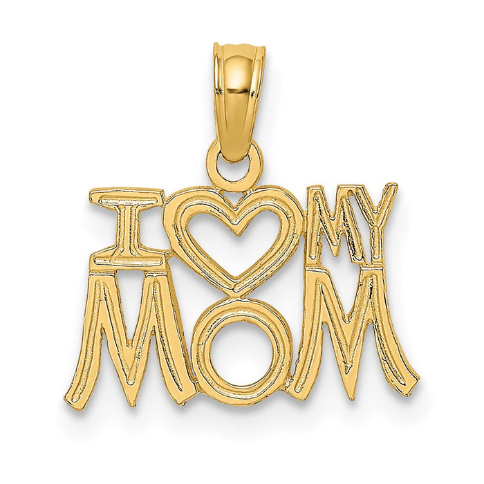 Million Charms 14K Yellow Gold Themed I Heart My Mom Charm