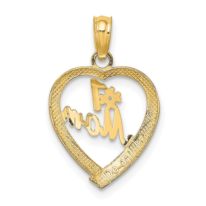 Million Charms 14K Yellow Gold Themed #1 Mom In Heart Charm