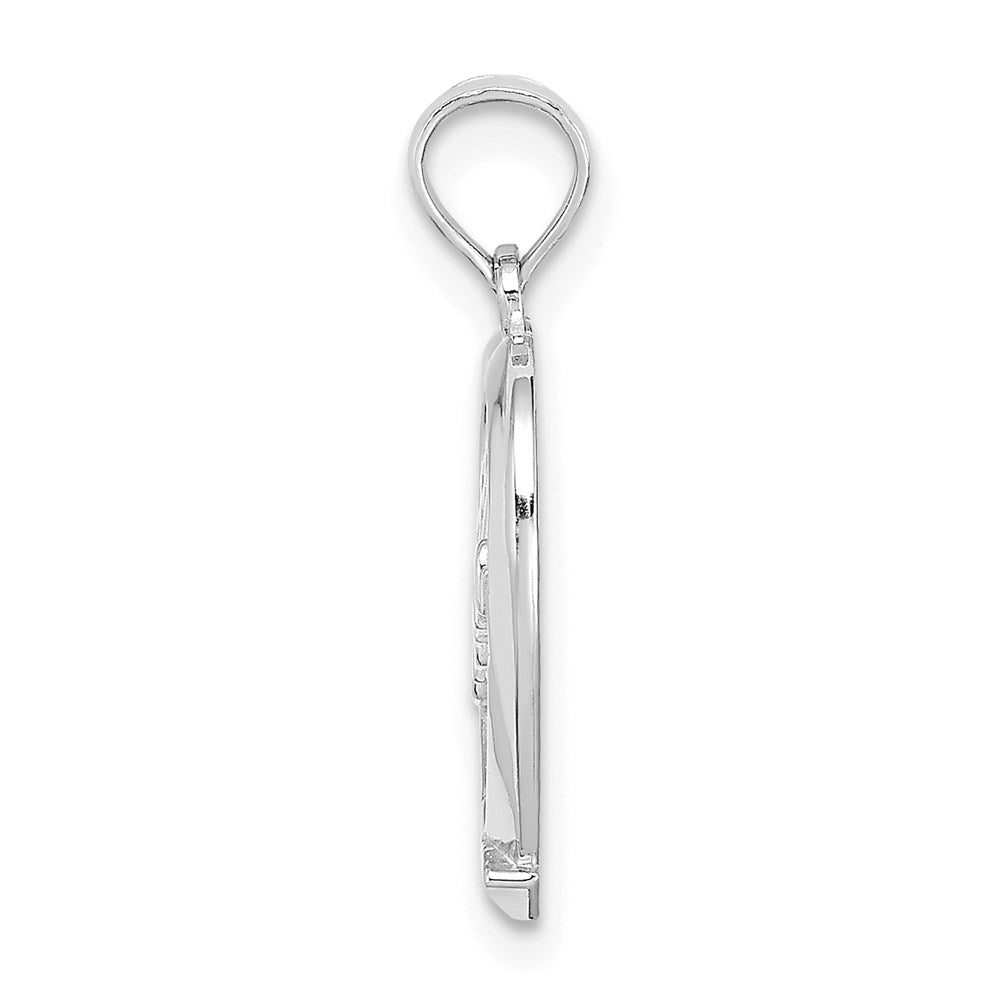 Million Charms 14K White Gold Themed #1 Mom In Heart Pendant