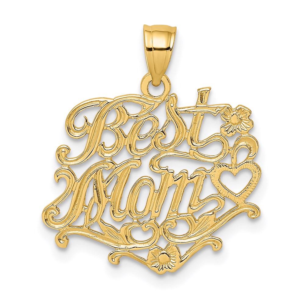 Million Charms 14K Yellow Gold Themed Best Mom Charm