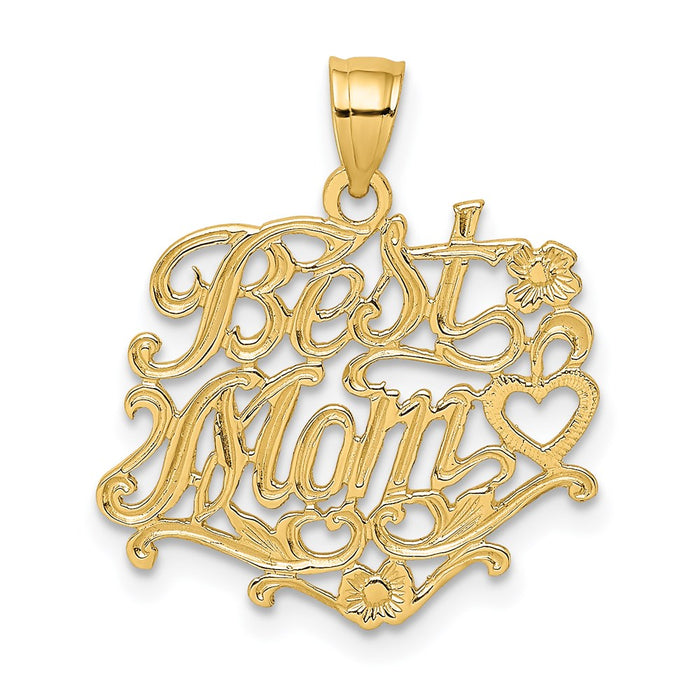 Million Charms 14K Yellow Gold Themed Best Mom Charm