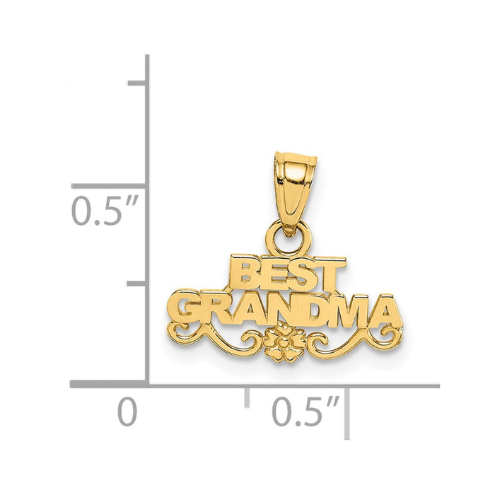 Million Charms 14K Yellow Gold Themed Best Grandma Pendant