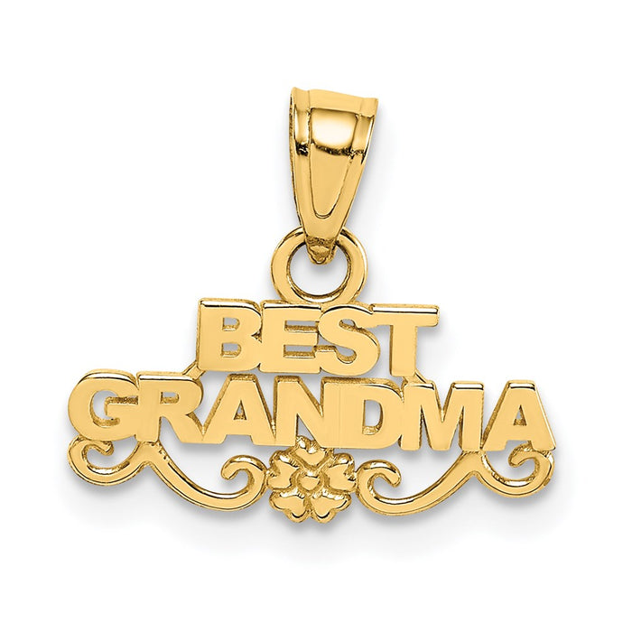 Million Charms 14K Yellow Gold Themed Best Grandma Pendant