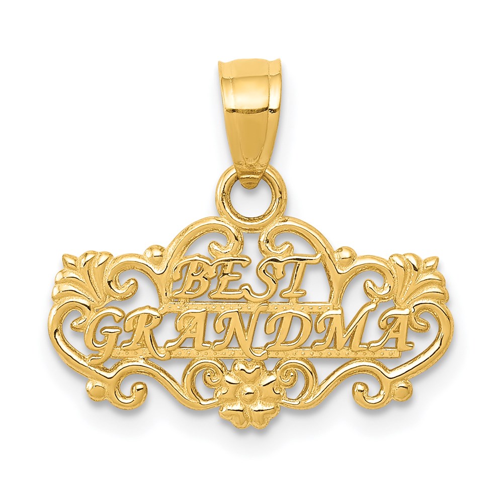 Million Charms 14K Yellow Gold Themed Best Grandma Pendant