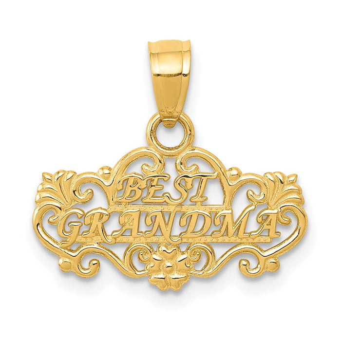 Million Charms 14K Yellow Gold Themed Best Grandma Pendant