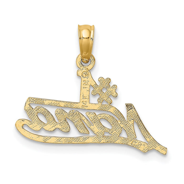 Million Charms 14K Yellow Gold Themed #1 Nana Script Charm