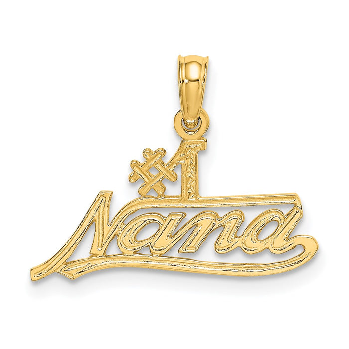 Million Charms 14K Yellow Gold Themed #1 Nana Script Charm